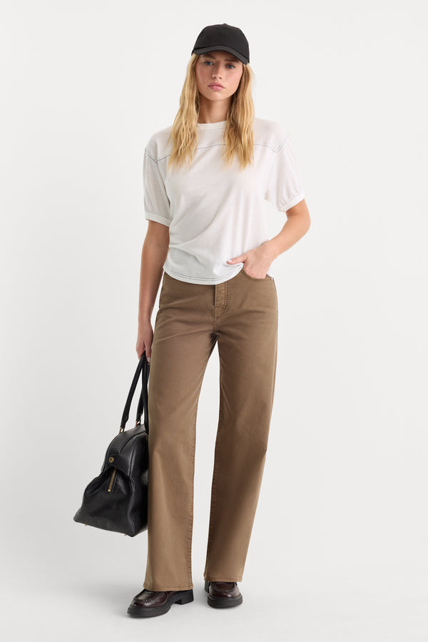 TWILL VINTAGE WIDE | TEA BARK-1 | GOOD AMERICAN | MODEL