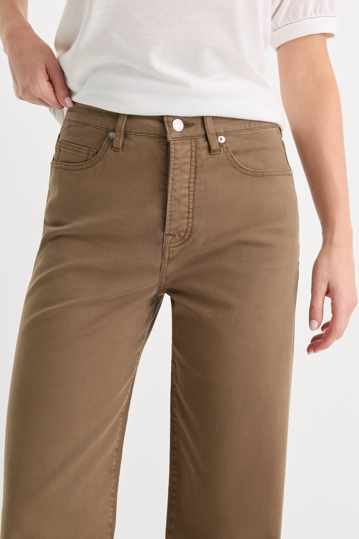TWILL VINTAGE WIDE PANT | TEA BARK-4 | GOOD AMERICAN | MODEL_A