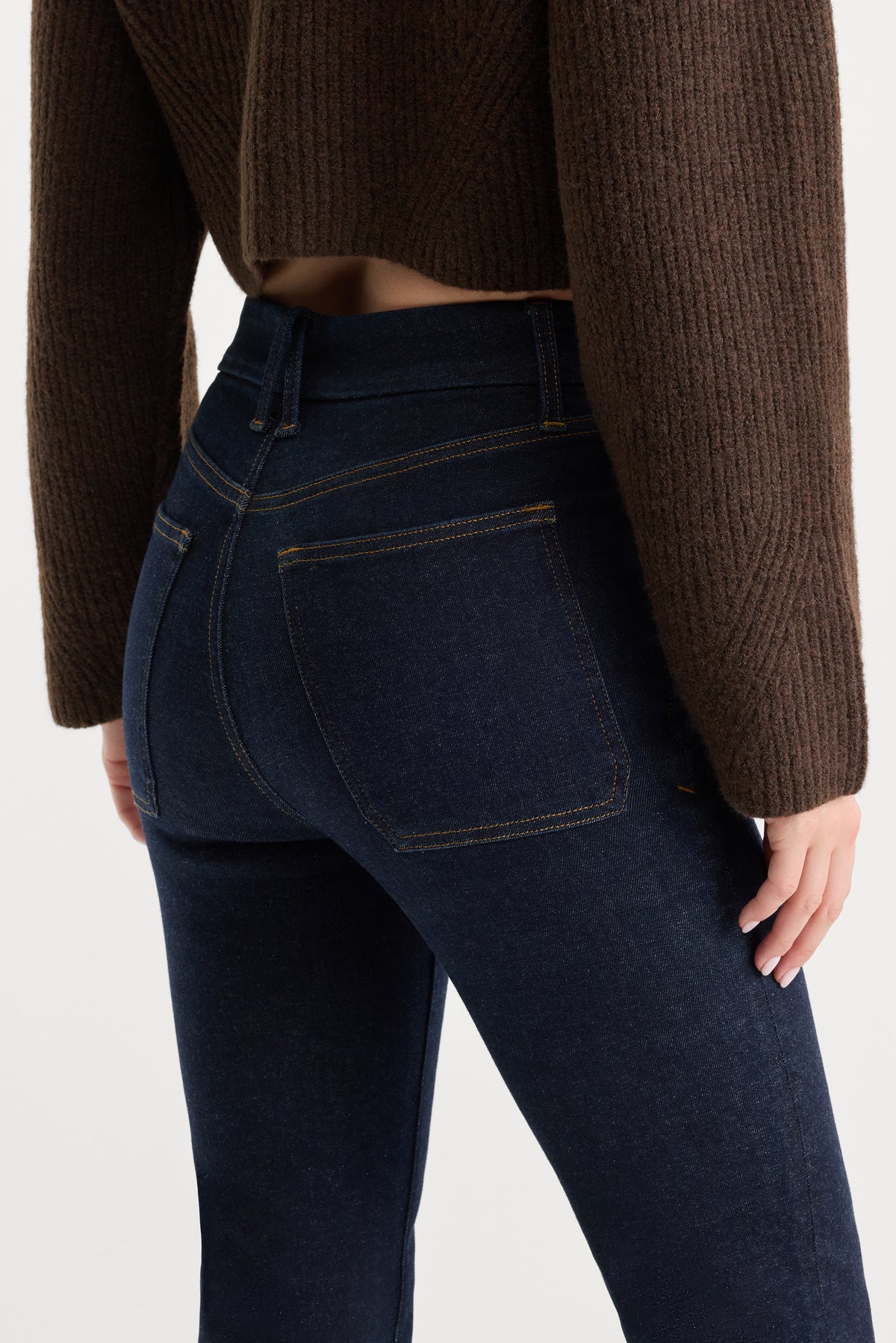 ALWAYS FITS PATCH POCKET GOOD CLASSIC BOOTCUT JEANS | DENETHICBLUE04-8 | GOOD AMERICAN | MODEL_A
