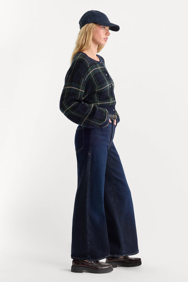 GOOD WAIST PALAZZO ANKLE JEANS | RINSE-5 | GOOD AMERICAN | MODEL
