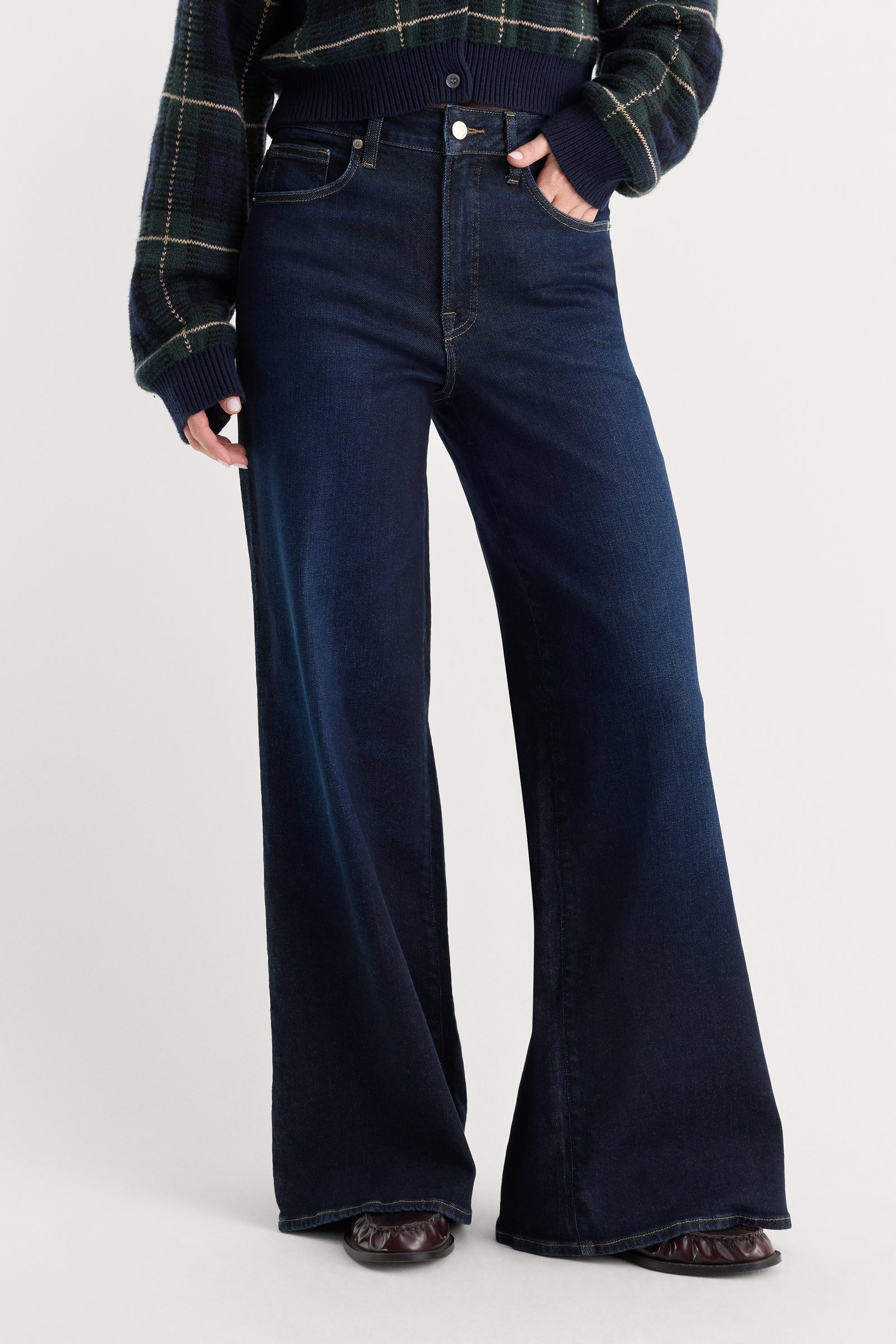 GOOD WAIST PALAZZO ANKLE JEANS | RINSE