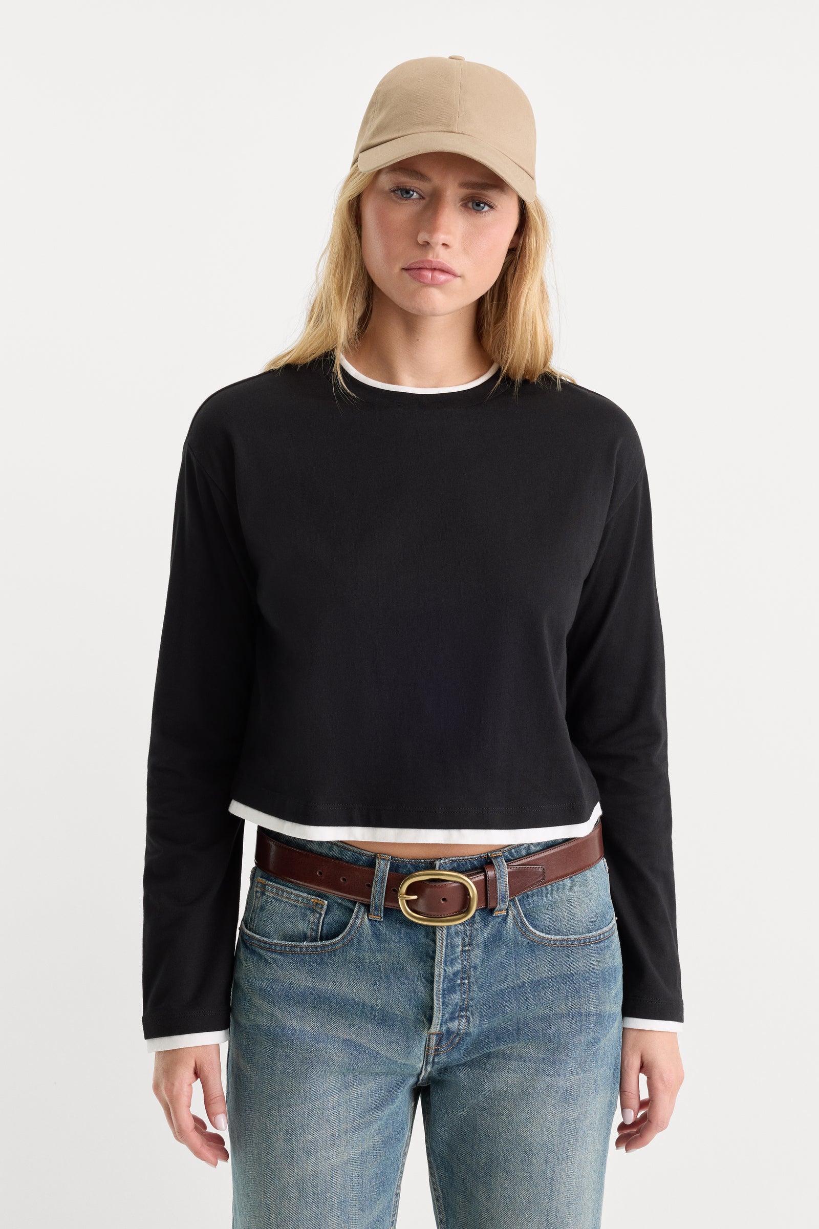 THE LONG SLEEVE LAYERED TEE | BLACK