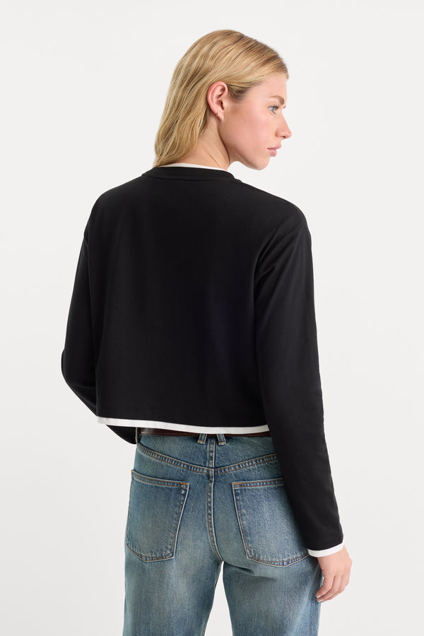 THE LONG SLEEVE LAYERED TEE | BLACK