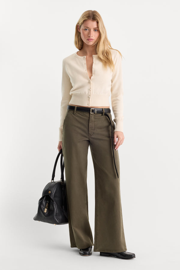 LOW SLUNG BAGGY TROUSER | WASHED FATIGUE GREEN-1 | GOOD AMERICAN | MODEL