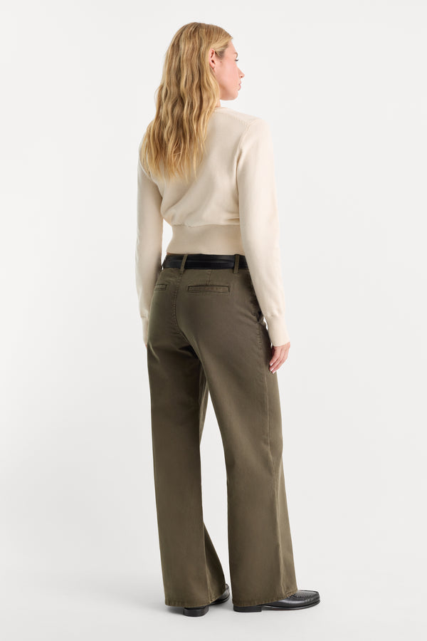 LOW SLUNG BAGGY TROUSER | WASHED FATIGUE GREEN-5 | GOOD AMERICAN | MODEL