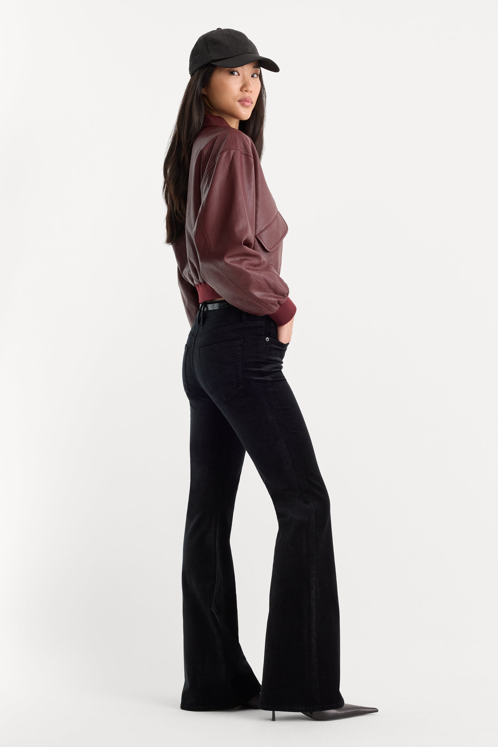 VELVET GOOD LEGS FLARE PANT | BLACK