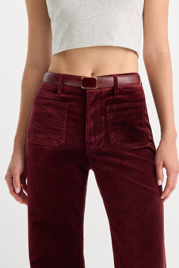 VELVET GOOD WAIST PALAZZO PANT | BERRY NOIR