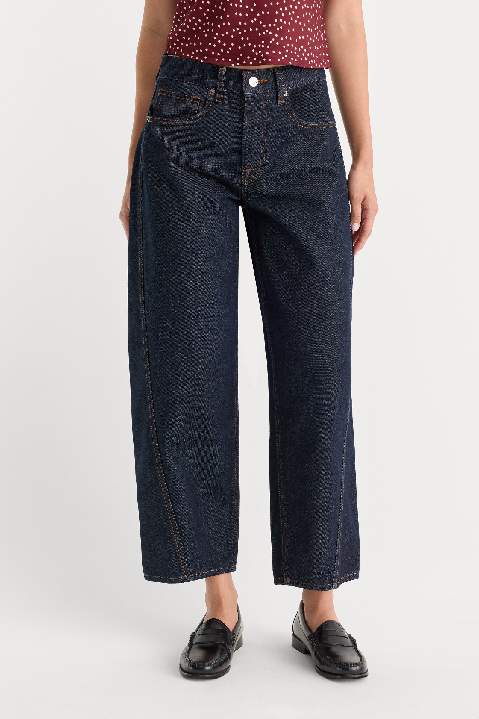 VINTAGE BARREL ANKLE JEANS | RINSE