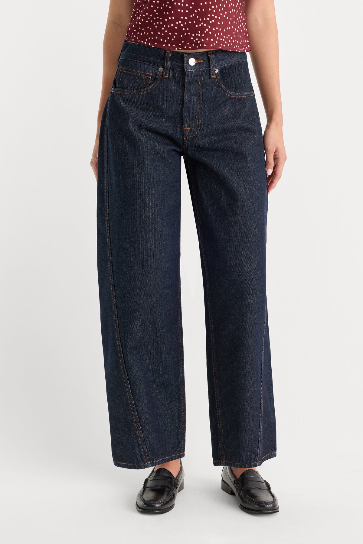VINTAGE BARREL ANKLE JEANS | RINSE