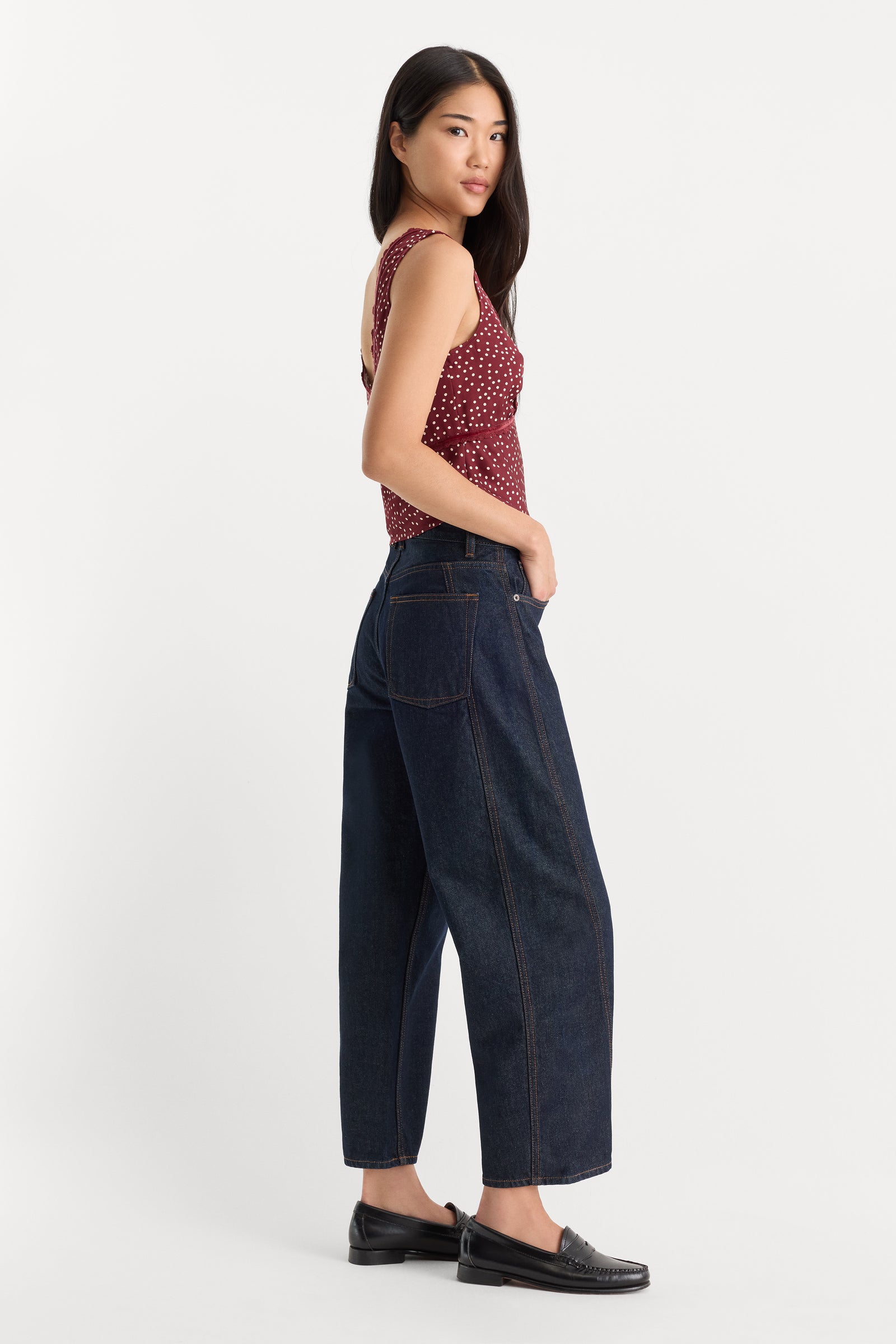 VINTAGE BARREL ANKLE JEANS | RINSE