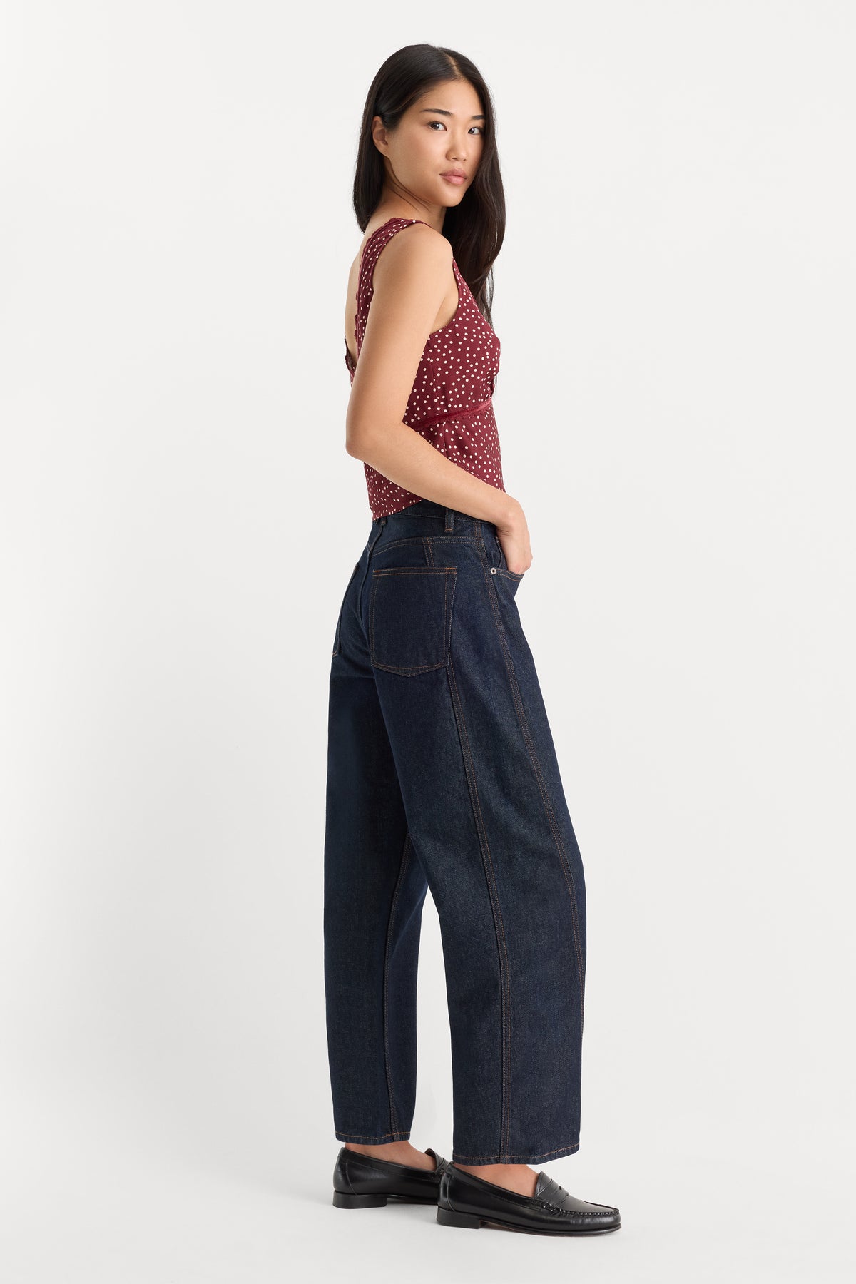 VINTAGE BARREL ANKLE JEANS | RINSE