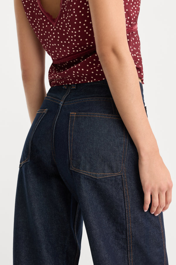 VINTAGE BARREL ANKLE JEANS | RINSE