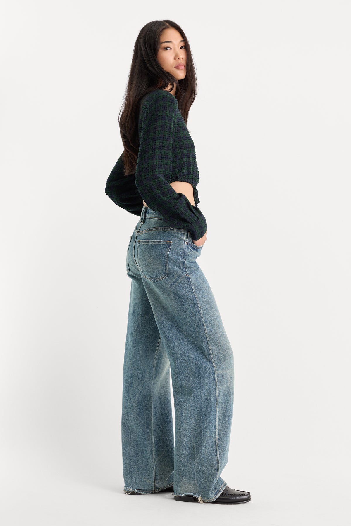 VINTAGE WIDE JEANS | OAK-2 | GOOD AMERICAN | MODEL_A