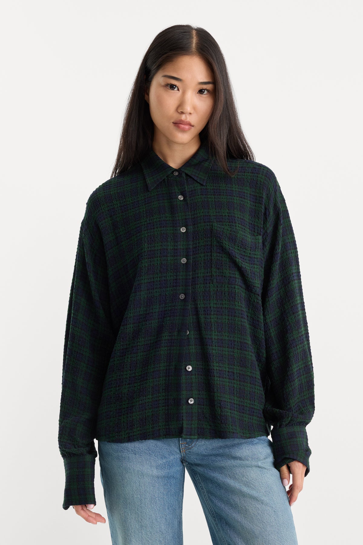 THE CRINKLE EASY SHIRT | FOREST PLAID