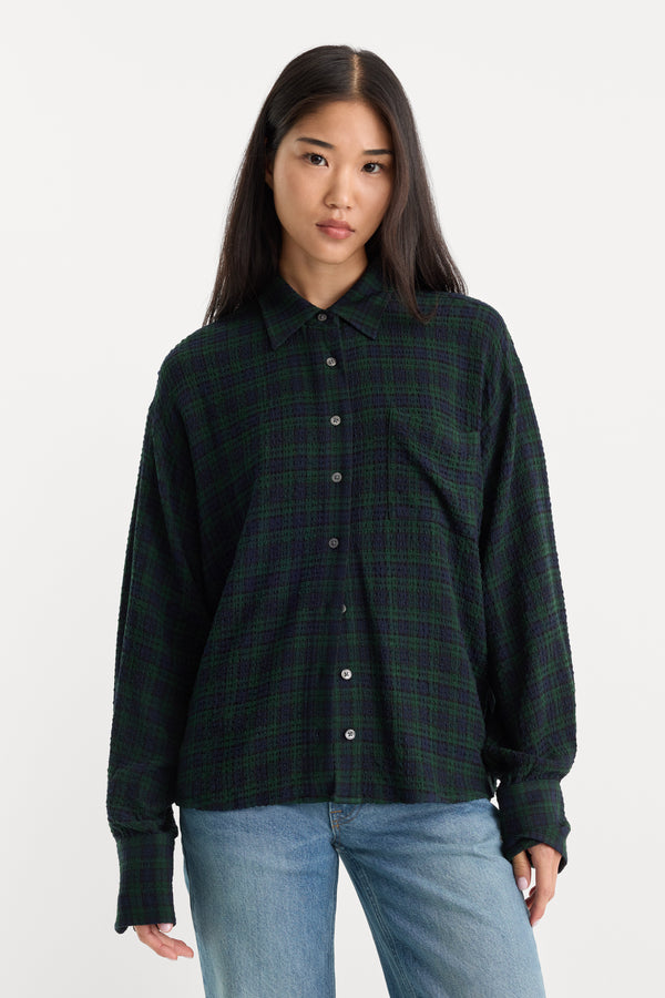 THE CRINKLE EASY SHIRT | FOREST PLAID