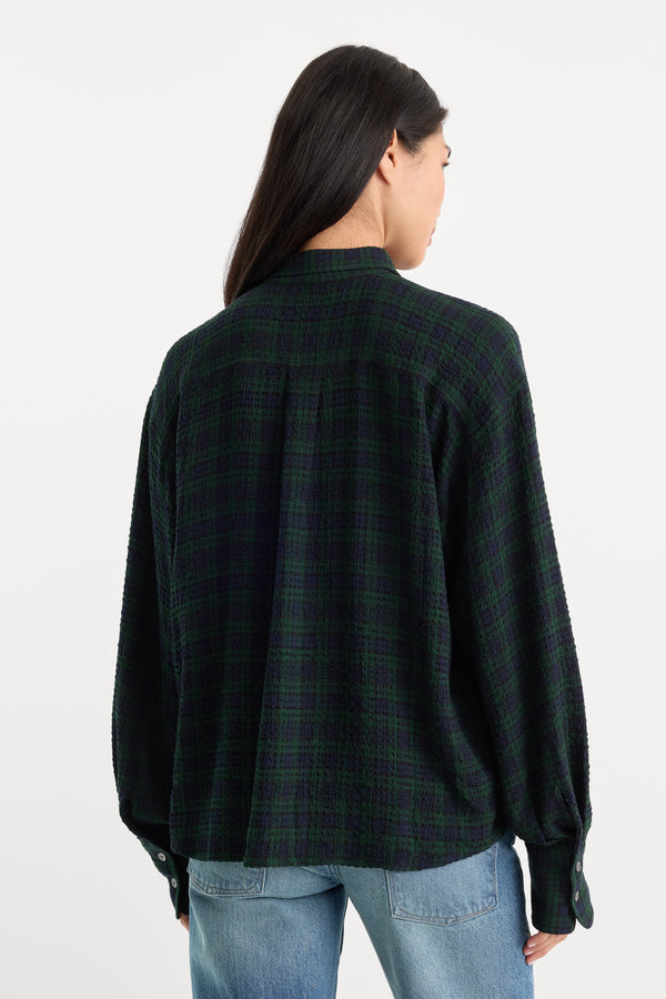 THE CRINKLE EASY SHIRT | FOREST PLAID