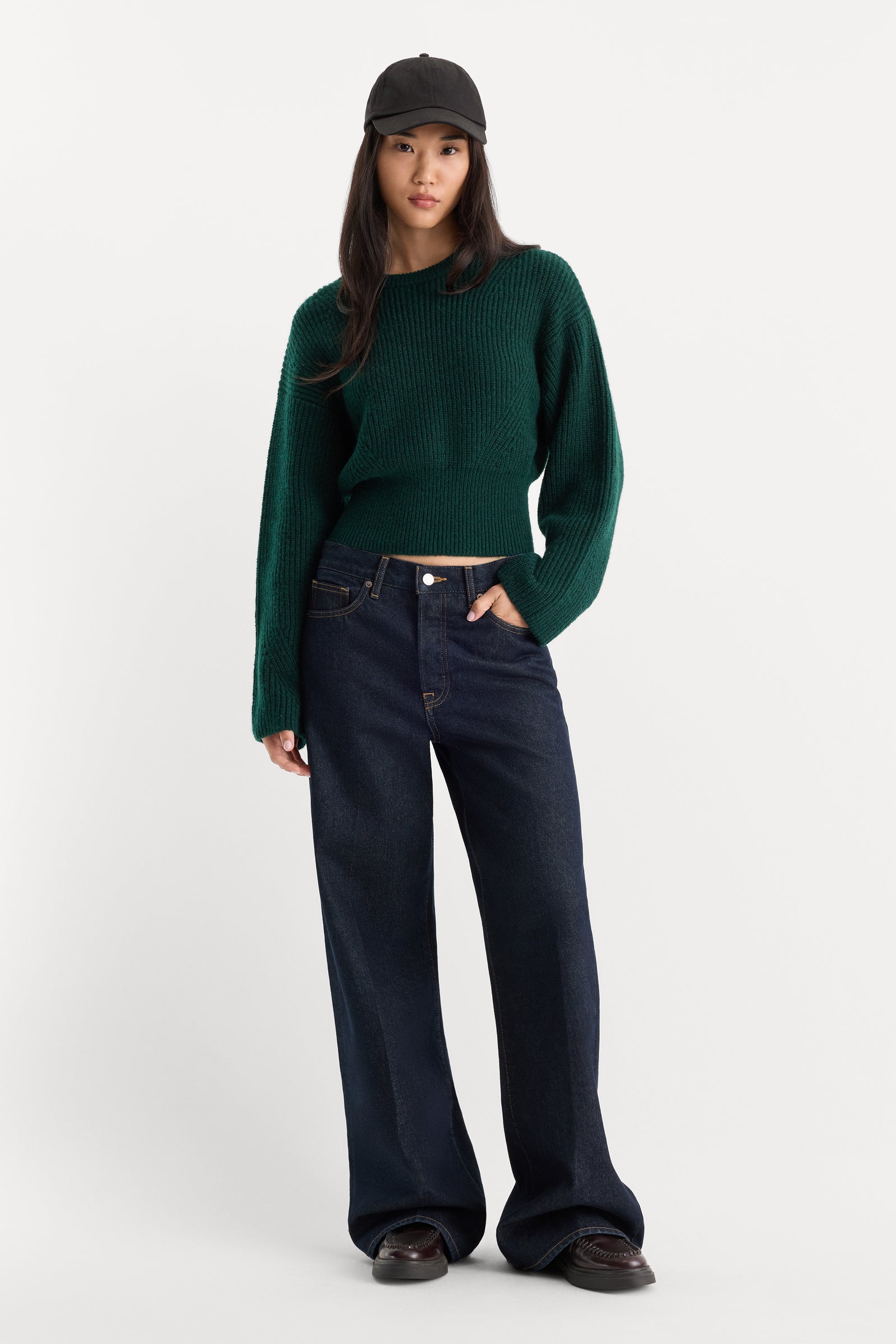 THE CHUNKY KNIT SWEATER | FOREST GREEN