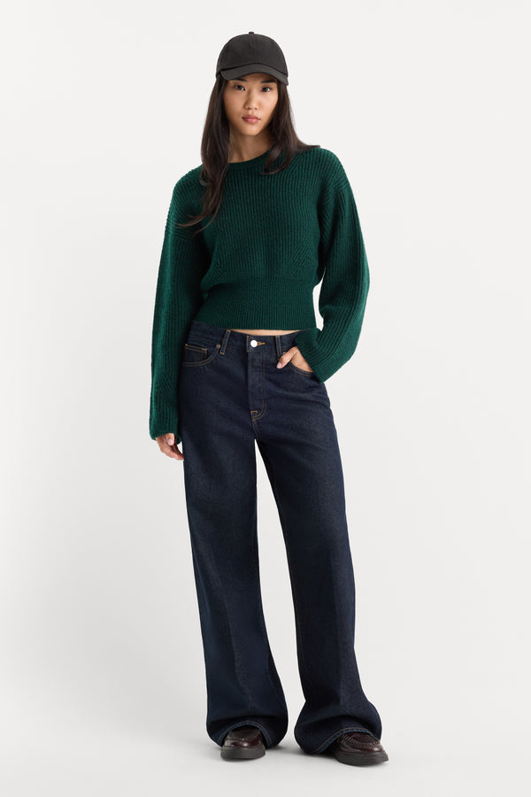 THE CHUNKY KNIT SWEATER | FOREST GREEN