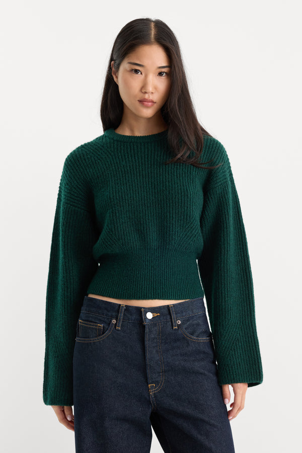 THE CHUNKY KNIT SWEATER | FOREST GREEN