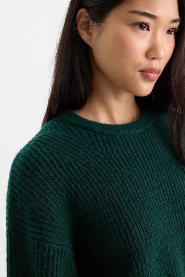 THE CHUNKY KNIT SWEATER | FOREST GREEN