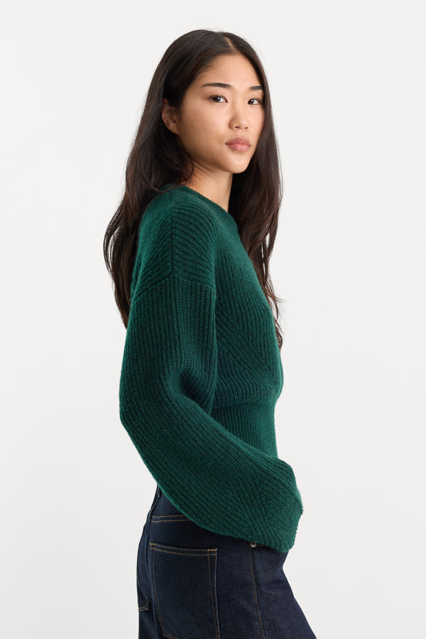 THE CHUNKY KNIT SWEATER | FOREST GREEN