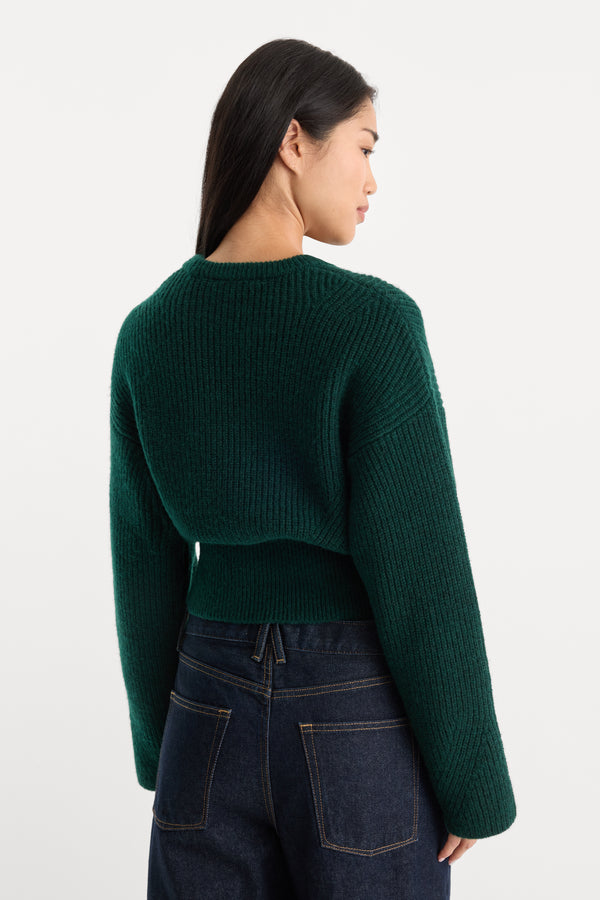 THE CHUNKY KNIT SWEATER | FOREST GREEN