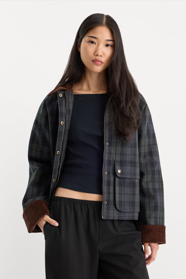 THE HERITAGE JACKET | NAVY AND GREEN PLAID