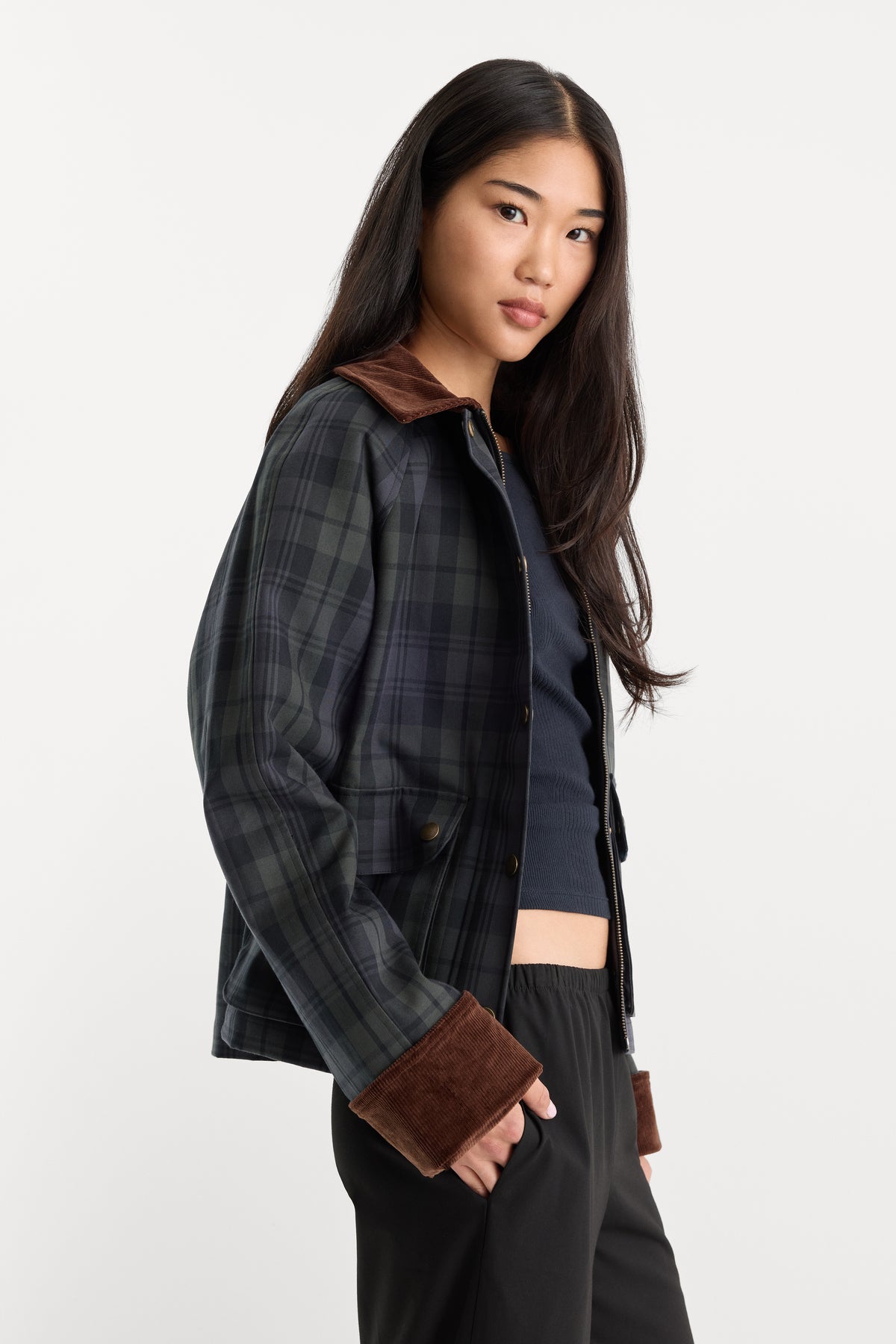 THE HERITAGE JACKET | NAVY AND GREEN PLAID
