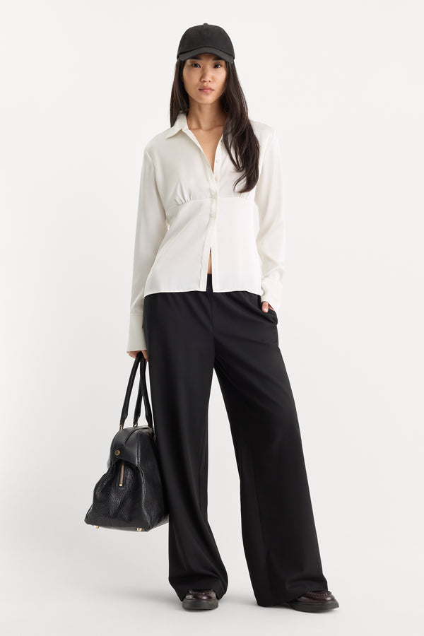 THE SATIN FEMME SHIRT | CHALK