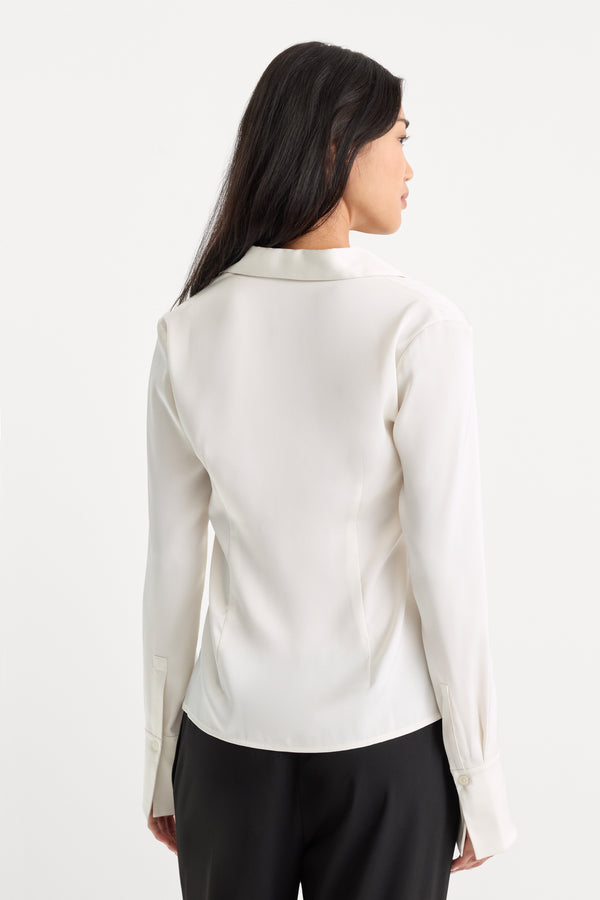 THE SATIN FEMME SHIRT | CHALK