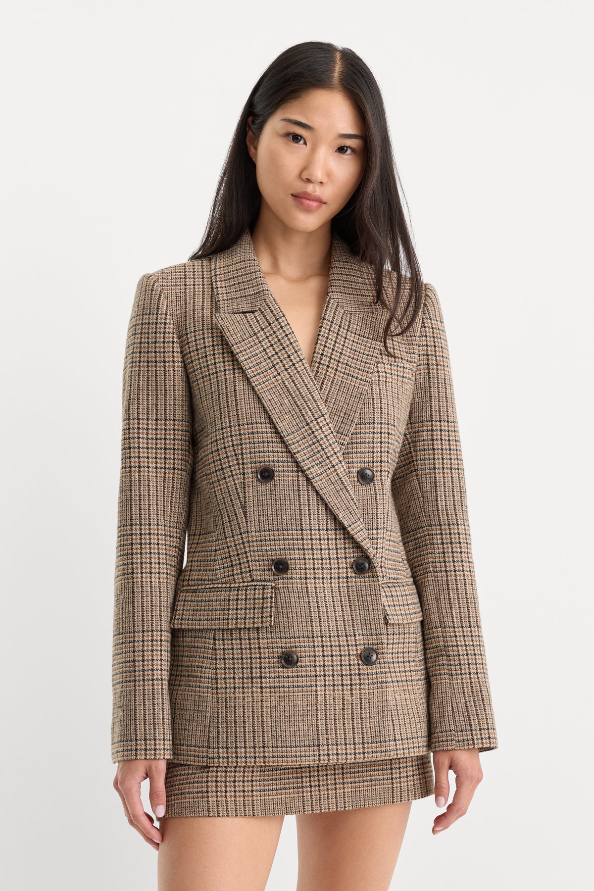 THE DOUBLE BREASTED BLAZER | BROWN PLAID