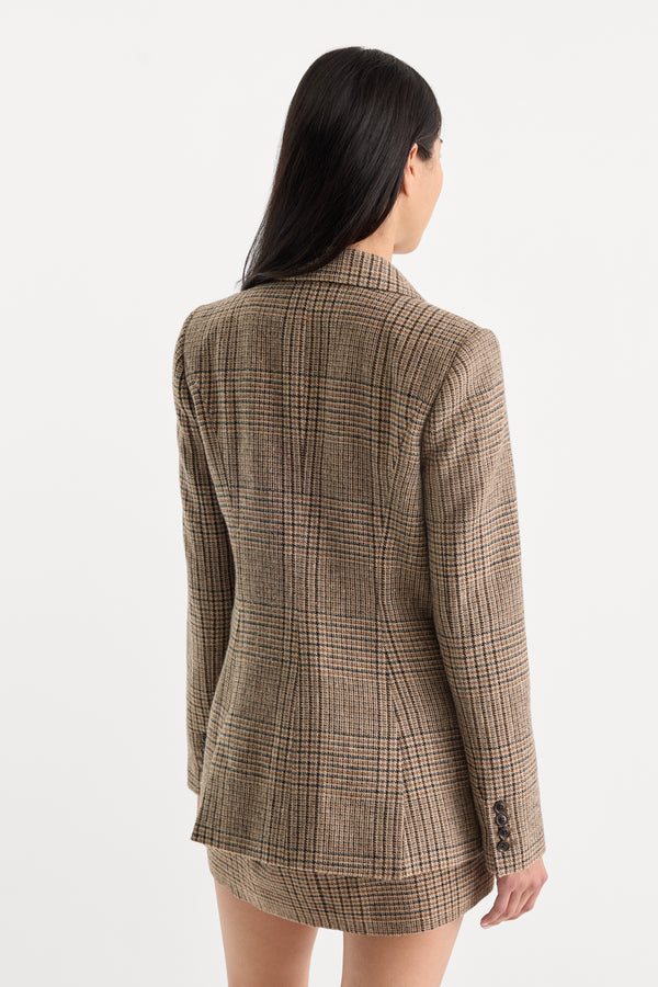 THE DOUBLE BREASTED BLAZER | BROWN PLAID
