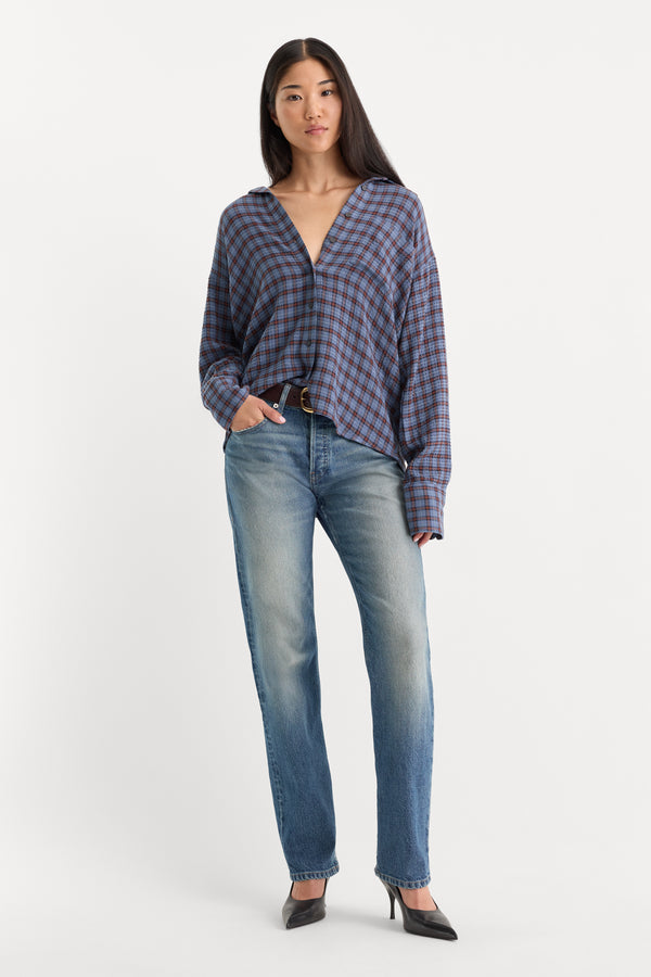 THE CRINKLE EASY SHIRT | BLUE PLAID