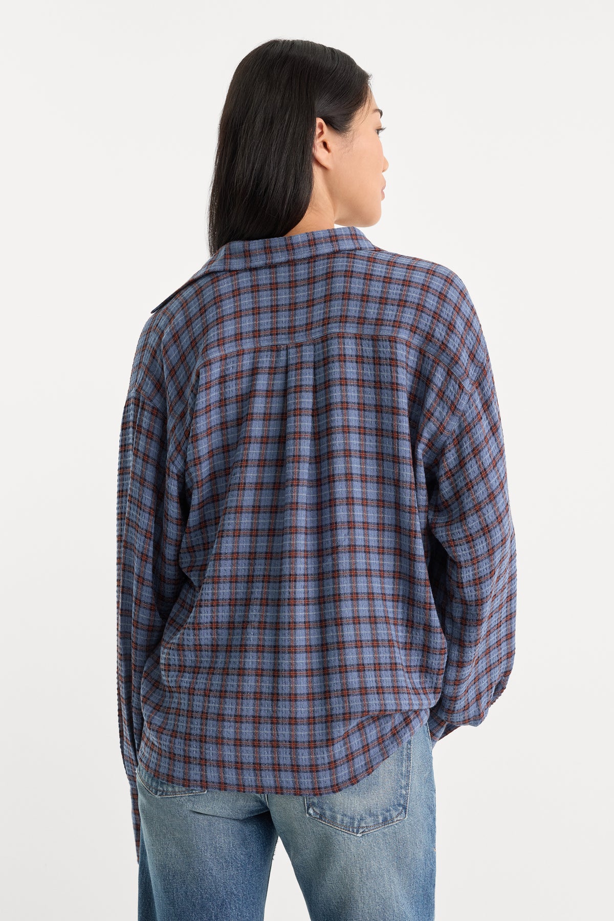 THE CRINKLE EASY SHIRT | BLUE PLAID