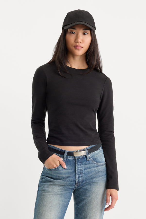 THE LONG SLEEVE BABY TEE | BLACK