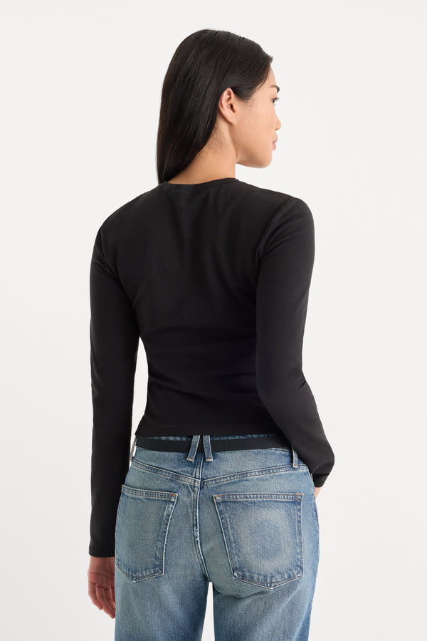 THE LONG SLEEVE BABY TEE | BLACK