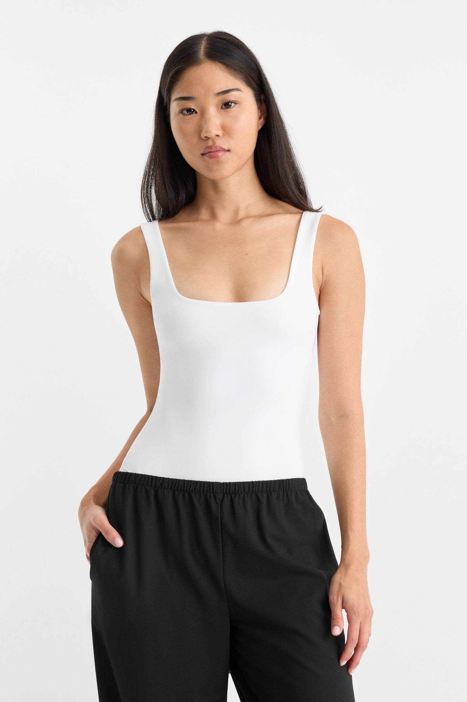 SCULPTING MODERN TANK BODYSUIT | WHITE001