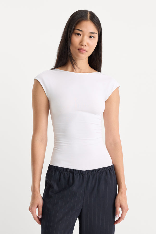 THE OPEN BACK BODYSUIT | WHITE001