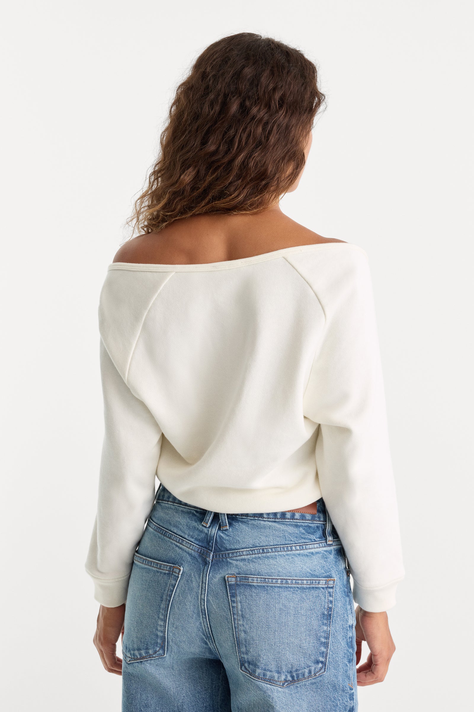THE FRENCH TERRY TIE SWEATSHIRT | CHALK-5 | GOOD AMERICAN | MODEL