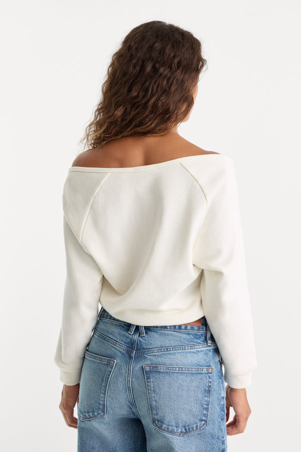 THE FRENCH TERRY TIE SWEATSHIRT | CHALK-5 | GOOD AMERICAN | MODEL