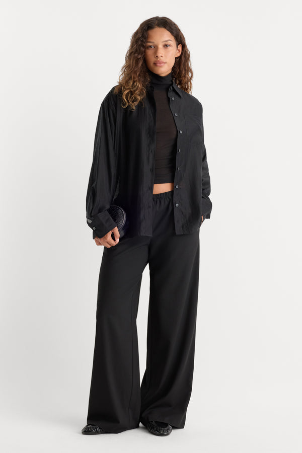 THE SHEER OVERSIZED SHIRT | BLACK001-4 | GOOD AMERICAN | MODEL_A