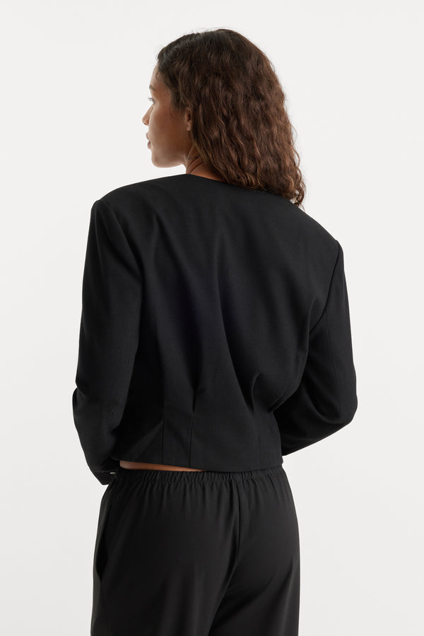 THE COLLARLESS BLAZER | BLACK001-4 | GOOD AMERICAN | MODEL_A