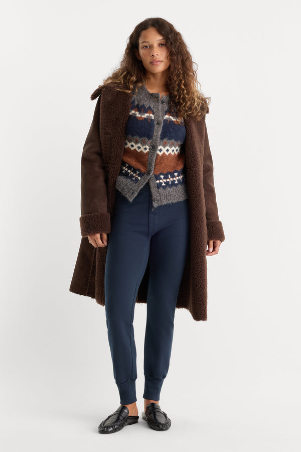 THE FRENCH TERRY BUTTON FRONT LEGGING | NEW NAVY002-1 | GOOD AMERICAN | MODEL_A
