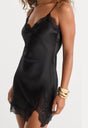 THE SATIN LACE SLIP DRESS | BLACK001-2 | GOOD AMERICAN | MODEL_A