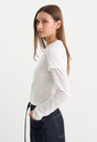 THE COMBO LAYERED TEE | CHALK WITH CHALK-2 | GOOD AMERICAN | MODEL