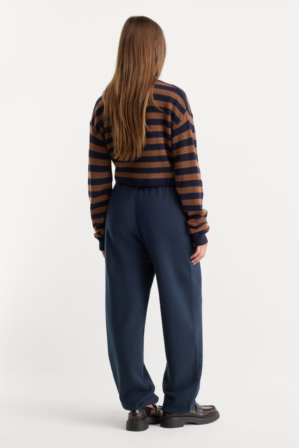 THE FRENCH TERRY BUTTON FRONT JOGGER | NEW NAVY002-2 | GOOD AMERICAN | MODEL_A