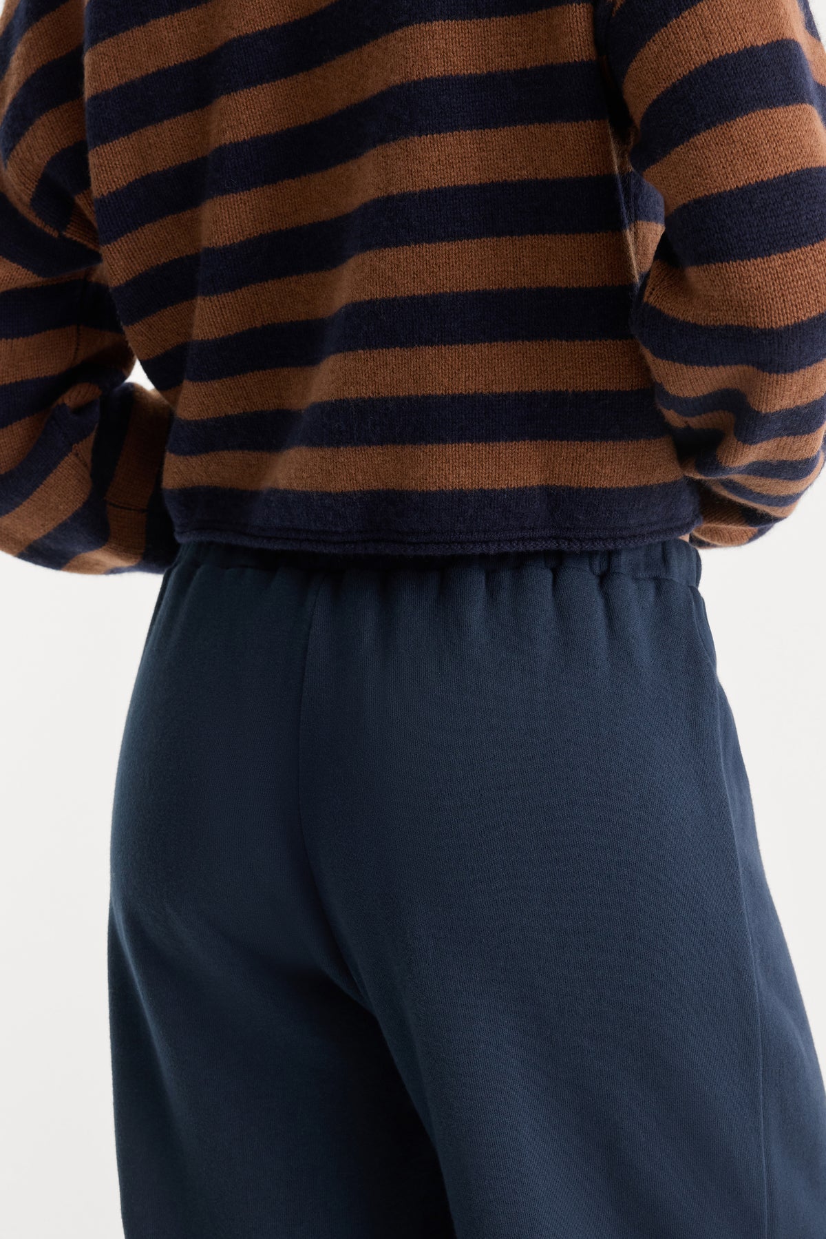 THE FRENCH TERRY BUTTON FRONT JOGGER | NEW NAVY002-6 | GOOD AMERICAN | MODEL_A