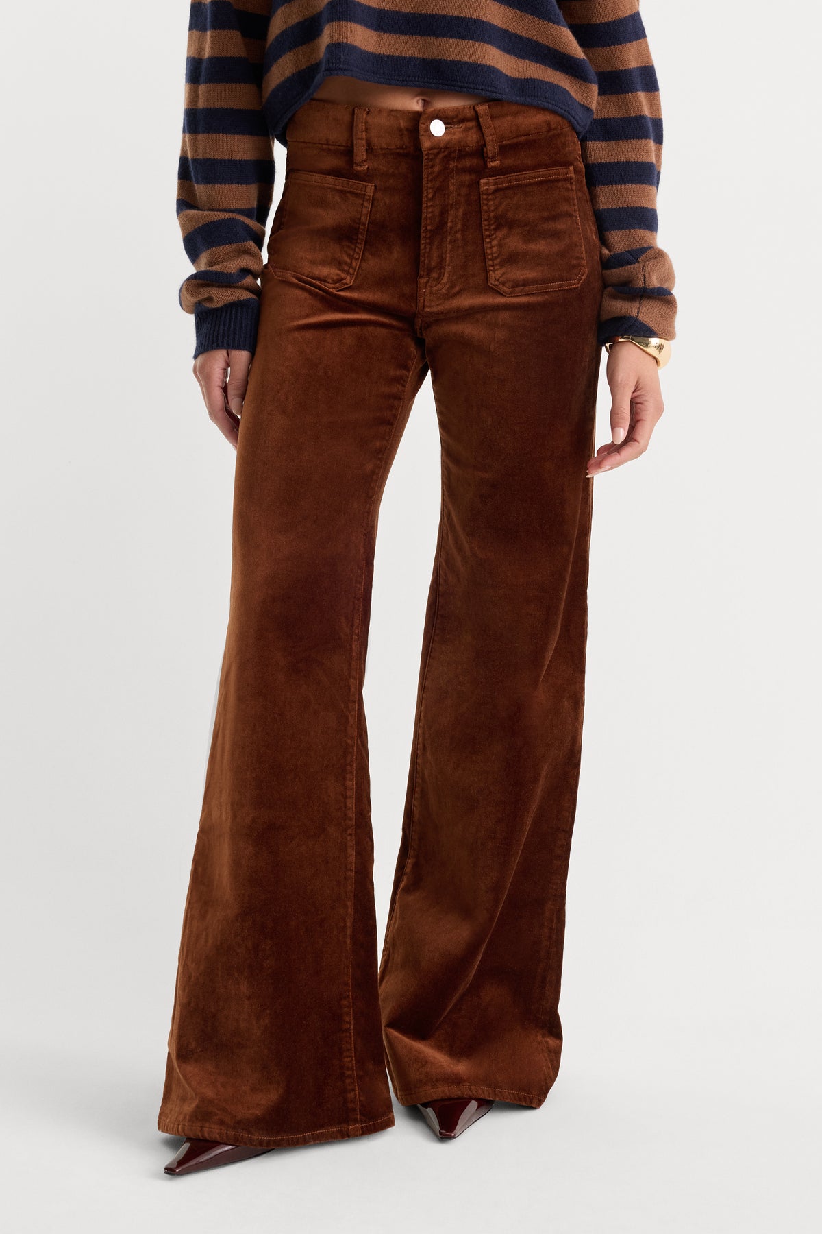 VELVET GOOD WAIST PALAZZO PANT | BRONZE