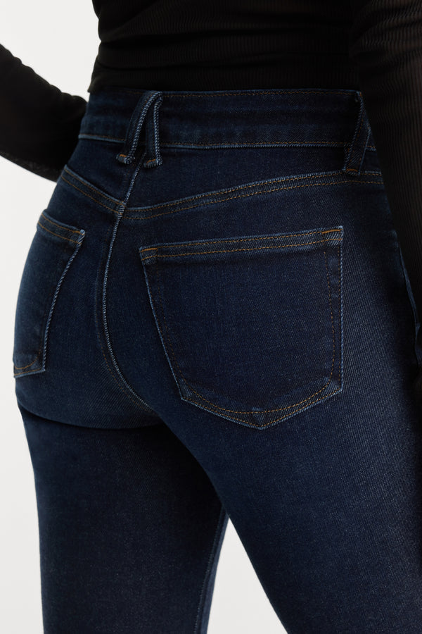 SOFT TECH GOOD PETITE LOW RISE BOOTCUT JEANS | INDIGO1308