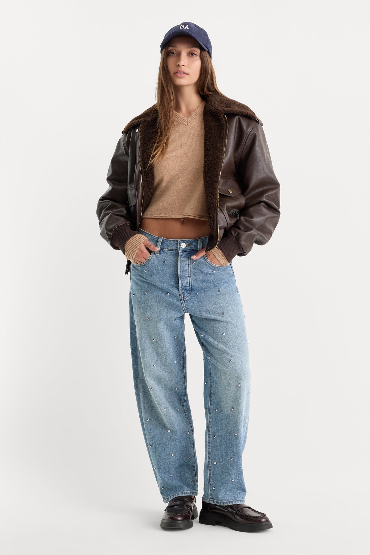 THE BETTER THAN LEATHER FLIGHT JACKET | DEEP CHOCOLATE-4 | GOOD AMERICAN | MODEL_A